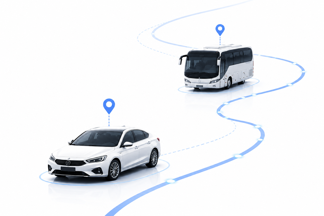 WhistleDrive FleeTech employee transportation vehicles